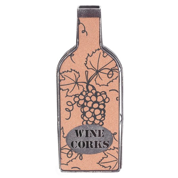Vintiquewise Vintage Metal Bottle Shaped Wine Cork Holder QI003567